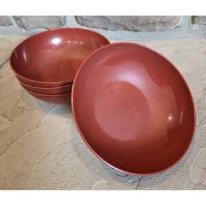 4 VINTAGE TUPPERWARE BOWLS  24 Oz Cereal Salad Reddish Brown Burnt Orange USA